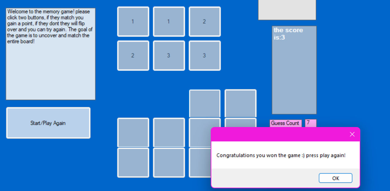 Matching Game Screenshot